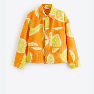 Zara Citrus Print Jacket NWOT